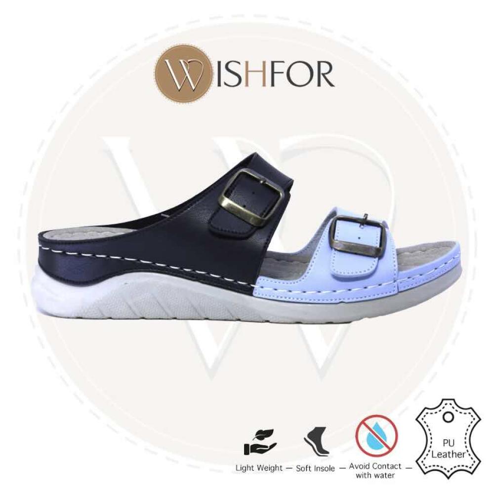 Wishfor comfort slipper light weight cross design two color upper