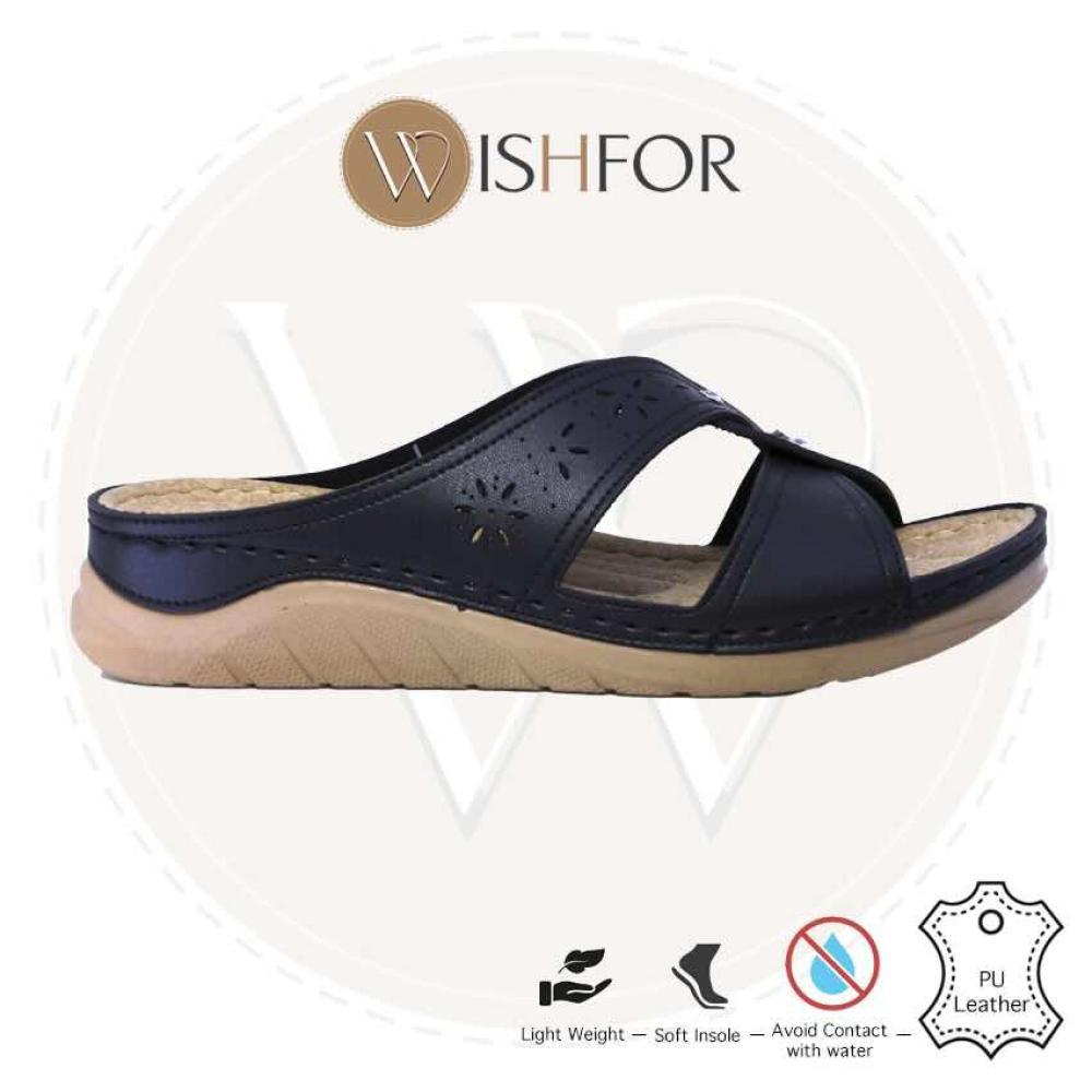 Wishfor comfort slipper light weight cross design upper